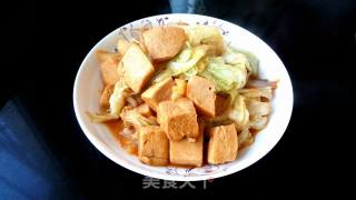 Stir-fried Cabbage with Frozen Tofu recipe