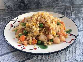 Fried Rice with Golden Shrimp and Egg recipe