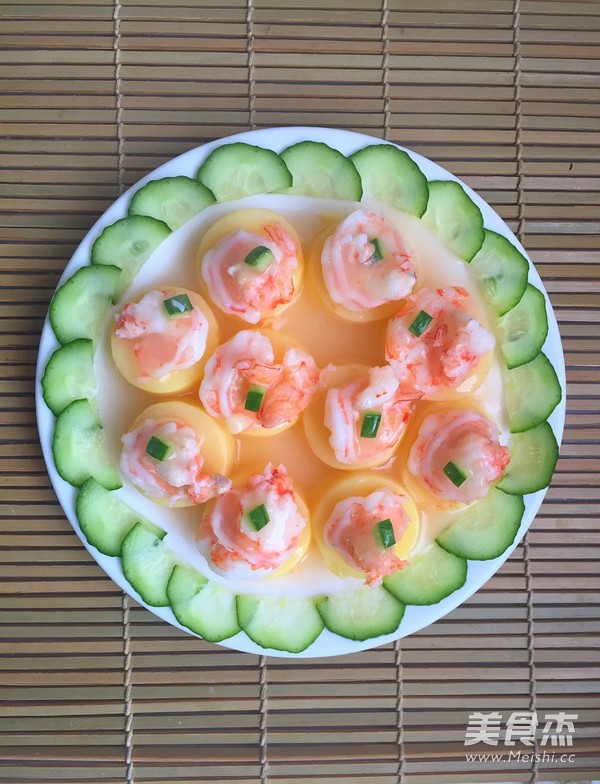 Steamed Shrimp with Jade Tofu recipe