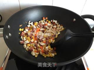 Mushroom Sausage Fried Rice recipe