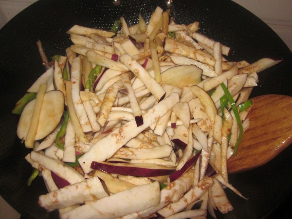 Eggplant and Potato Noodles recipe