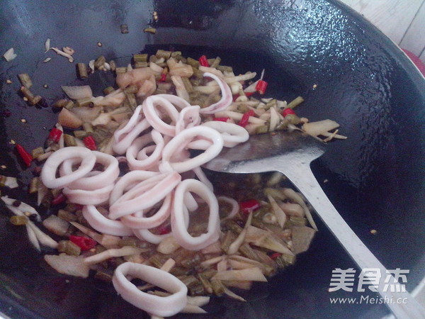 Fried Squid Rings with Kimchi recipe