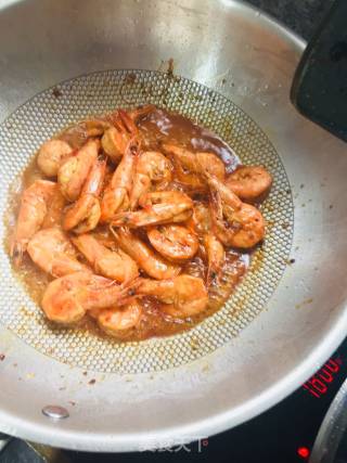 Stir-fried Prawns with Green Tea and Red recipe