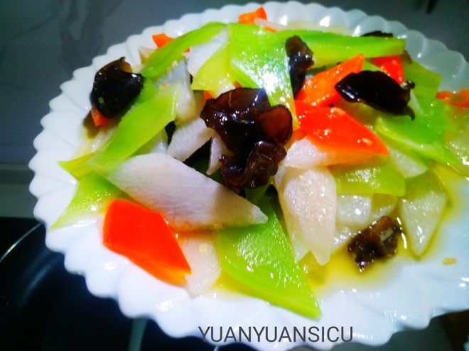 Healthy Quick Hand Vegetables·fried Chinese Yam with Fungus recipe