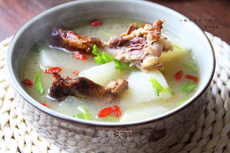 [duck Rack Radish Soup]: Two Steps to Make Milky White Soup recipe