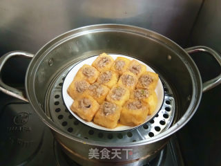 Steamed Stuffed Tofu Puffs recipe