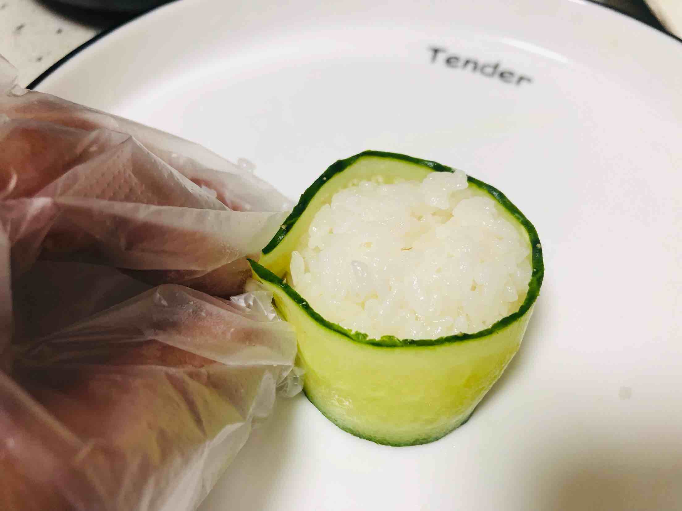 Cucumber Rolled Rice Balls with Pineapple Sauce recipe