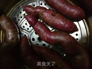 Purple Sweet Potato, Purple Rice and Red Bean Mooncakes recipe