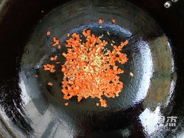 Fried Rice with Chicken and Mustard Broccoli Root recipe