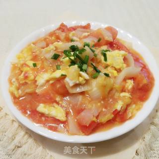Scrambled Eggs with Chinese Cabbage and Tomato recipe