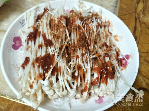 Microwave Roasted Enoki Mushrooms recipe
