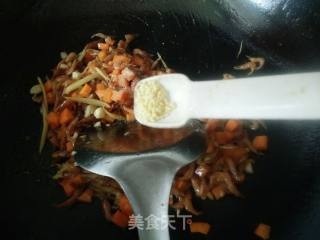 Fried Dried Small River Prawns with Carrots recipe