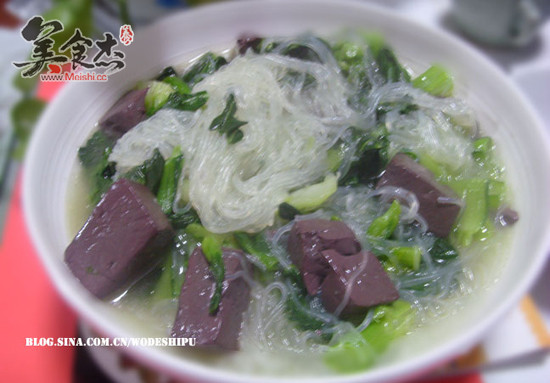 Duck Blood Green Vegetable Soup recipe