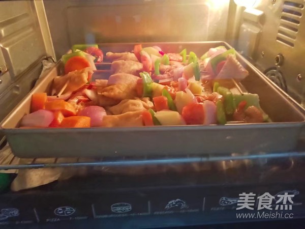 Seasonal Vegetable Shrimp Skewers recipe