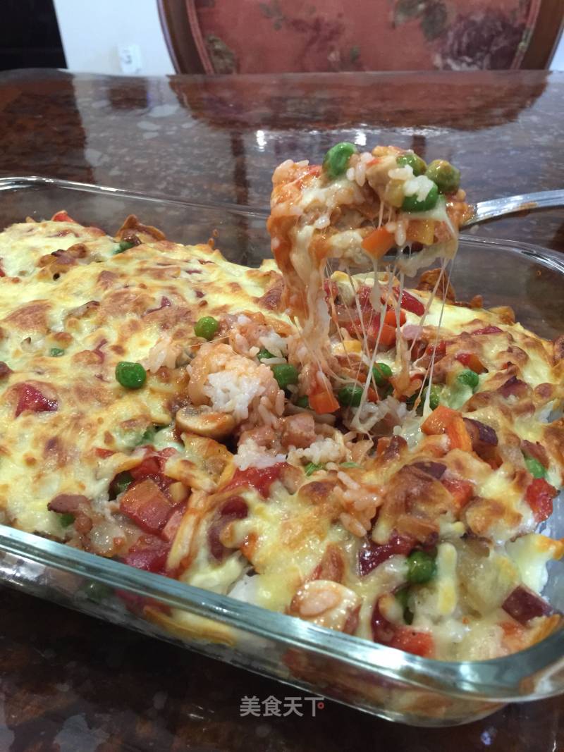 Baked Rice with Mixed Vegetables recipe