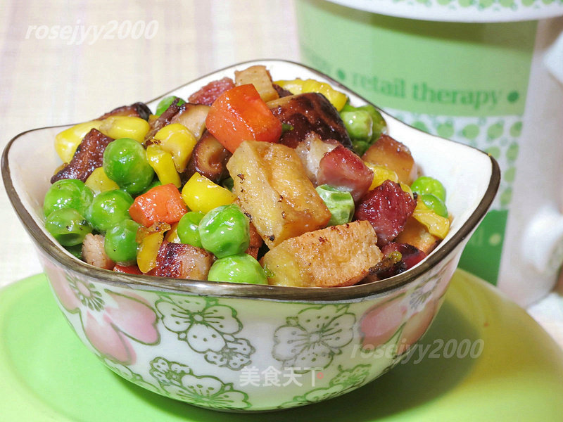 Dried Tofu, Ham, and Vegetable Cubes