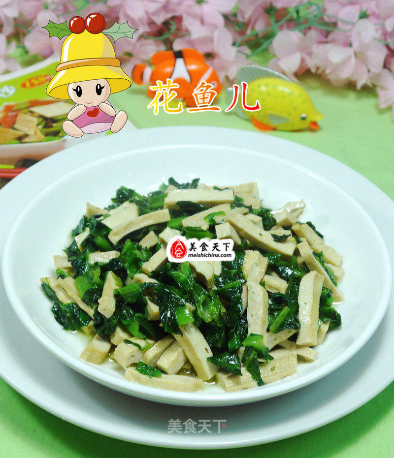 Stir-fried Dried Tofu with Lettuce Leaves recipe