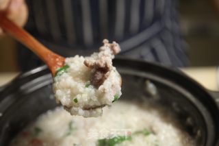 Youjia Fresh Kitchen: Leek Beef Fresh Rice Porridge recipe