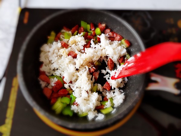 Chili Beef Sausage Fried Rice recipe