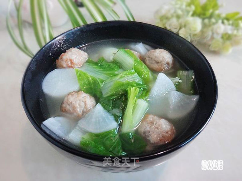 Meatballs, Vegetables and Radish Soup recipe