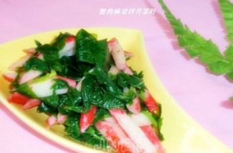 Crab Sticks Salad with Celery Leaves recipe