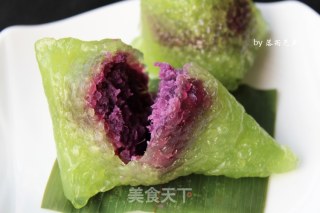 Beautiful-purple Sweet Potato Crystal Rice Dumpling recipe