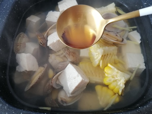 Clam, Corn and Tofu Soup recipe