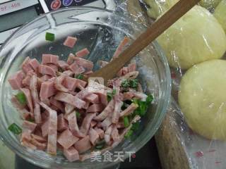 #aca烤明星大赛# Scallion Ham Roll recipe