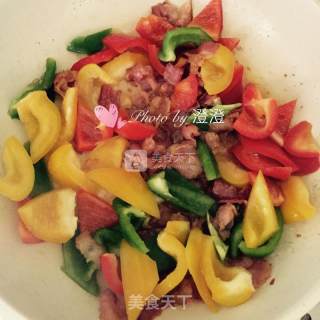 Stir-fried Bell Peppers with Bacon recipe