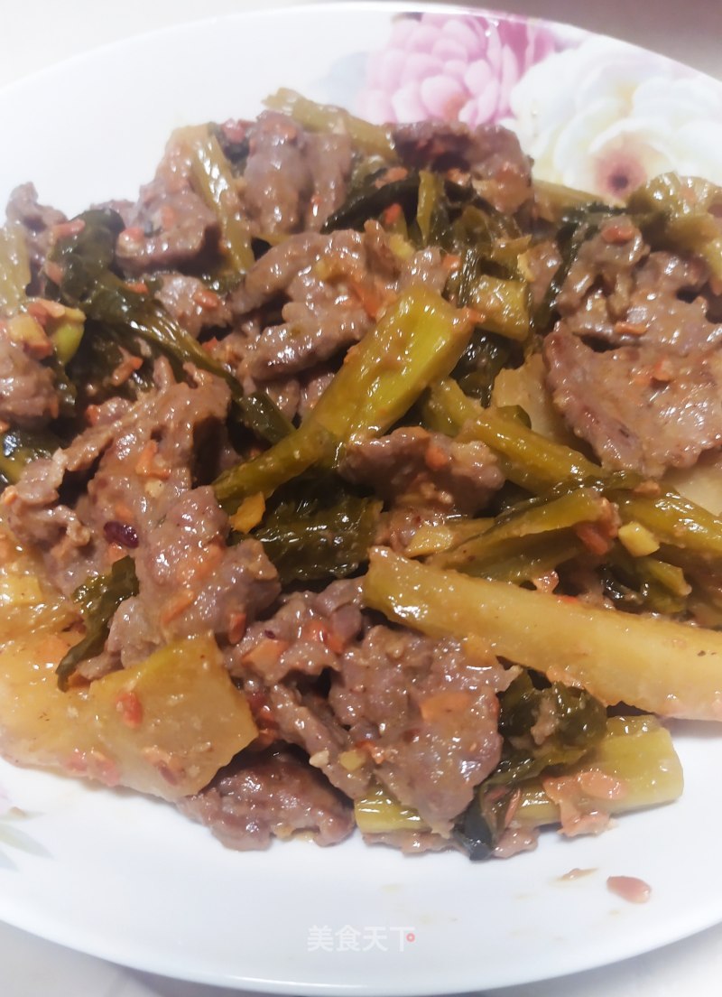 Stir-fried Beef with Hakka Pickles recipe