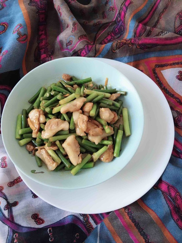 Stir-fried Pork with Garlic Moss recipe