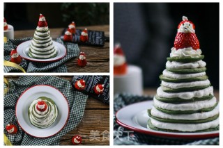 Spinach Thick Muffin Christmas Tree-baby Food recipe