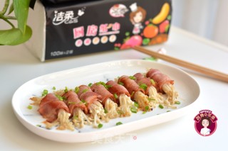 Bacon Roll with Enoki Mushroom recipe