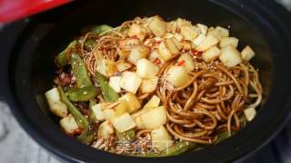 Braised Noodles with Lentils, Pork and Potato recipe