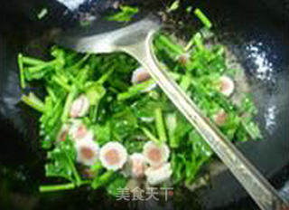 Fried Celery with Scallop Balls recipe