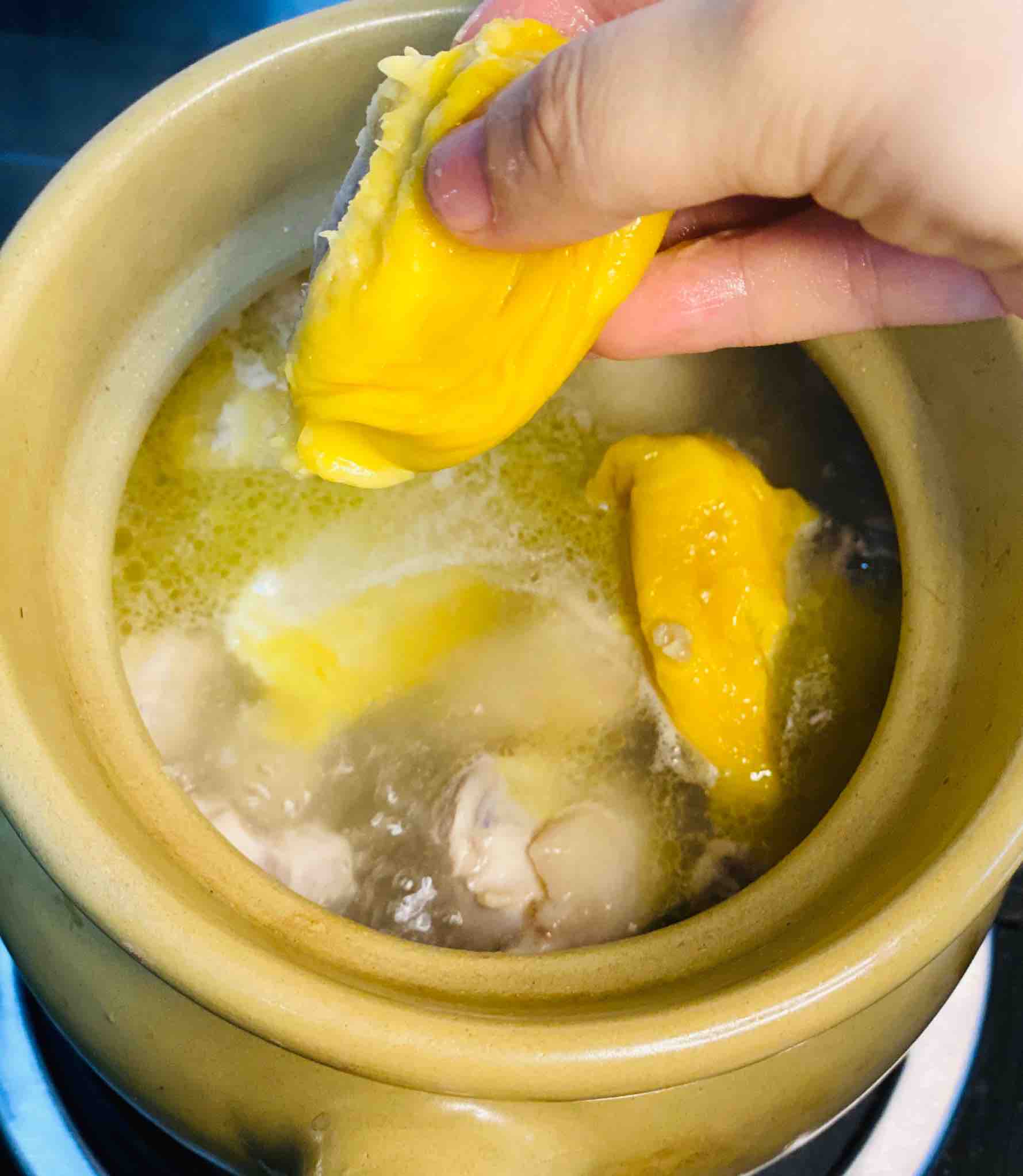 Giant Fragrant Musang King Durian Chicken Soup recipe