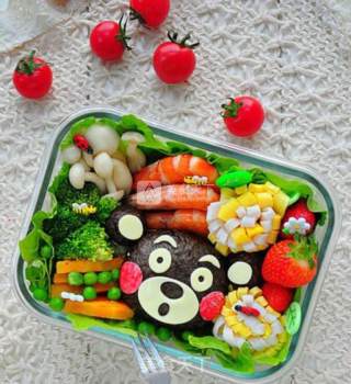 #巴黎春游赏樱# of Kumamoto Bear Bento recipe