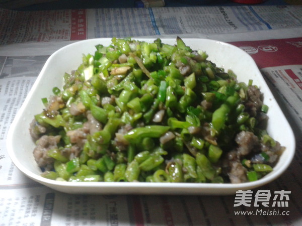 Fried Beans with Minced Meat recipe