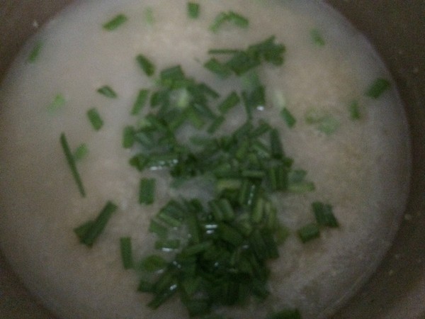 Abalone Congee with Green Vegetables recipe