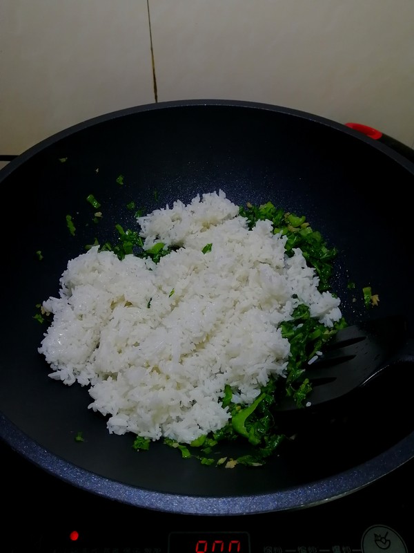 A Five-minute Breakfast~~fried Rice with Mustard Greens recipe