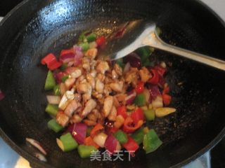 Stir-fried Dice with Double Pepper recipe