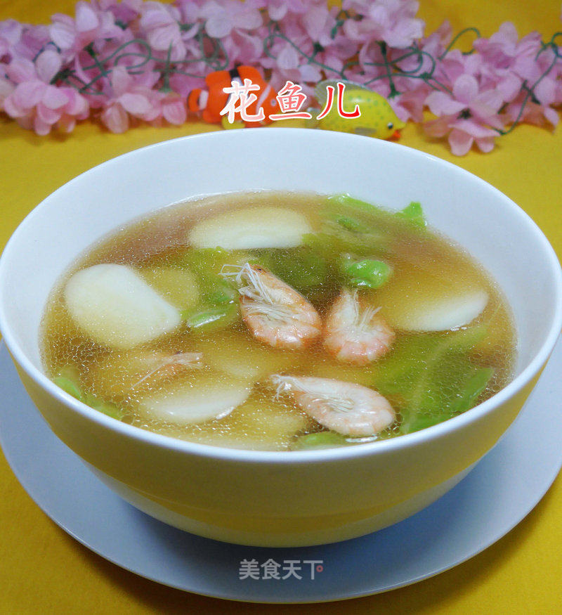 Jiangbai Shrimp, Cabbage and Rice Cake Soup recipe