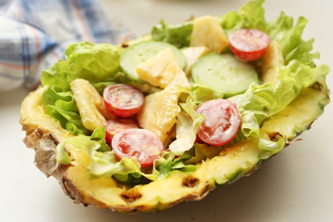 Lamb Skewers and Pineapple Salad recipe