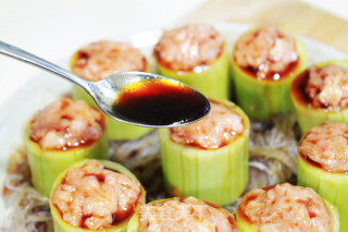 Colorful Vegetable Minced Meat Loofah Cup recipe