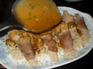 Lean Meat Enoki Mushroom Roll recipe