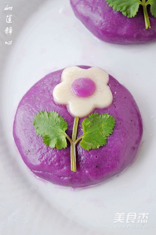 Flower Purple Potato Cake recipe