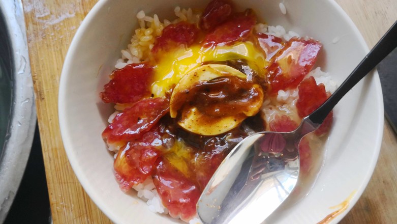 Quick Hand Sausage Microwave Rice recipe