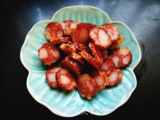 Fried Sausage with Snow Pea recipe