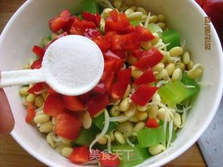Soy Bean Sprouts Mixed with Diced Lettuce recipe