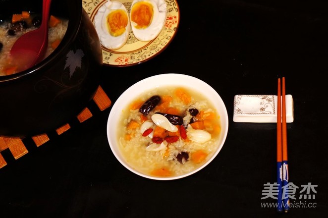 Glutinous Rice Porridge with Lily, Pumpkin, Red Dates recipe